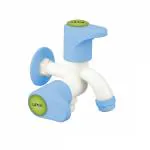 LIPKA Glory Bib Cock 2 way Double Handle PTMT Faucet/Tap with Flange Plastic Water Tap For Bathroom