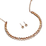 HARIPRIYA Latest Classic Designer White Stone Gold Plated Necklace Set With Earring For Festival And Special Occasion