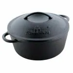 Trilonium Pre-Seasoned Cast Iron Dutch Oven | Biryani Pot 26cms | 5 Litres | Weighs 5.6 Kgs