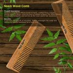 KESHBINDU Handmade Neem Wood Anti-Dandruff Hair Tail Combs For Hairs Fall Control For Men And Women (Beige)