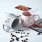 Coffee Mug MR. & MRS. Printed Ceramic with Spoon for Tea, Coffee, Milk,hot Chocolate 2 Piece