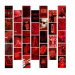 Kitty Cat - Neon Red Aesthetic Wall Collage Kit for Room Decor | Set of 30 Aesthetic Posters | 300 GSM Water Resistant Paper | Size 4x6 Inch | Unframed | Comes With Double Sided Tape