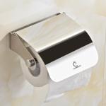 CUROVIT Stainless Steel Joyce Wall Mounted Toilet Paper Holder/Tissue Dispenser with Chrome Finish for Toilet Seat in Washroom/Bathroom.