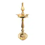 pujaNpujari Kerala Long Diya Oil Lamp of Heavy Weight Brass for Pooja, Temple and Festival Gift Brass Table Diya (Height: 8 inch)