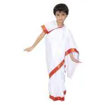Kaku Fancy Dresses Polyester National Hero Freedom Fighter Indira Gandhi Costume For Girls|Independence Day Republic Day Fancy Dress - White, 3-4 Years, For Girls