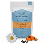 TeaNOURISH Chamomile Turmeric Herbal Tea | Calming and Relaxing | Chamomile, Turmeric, Black Pepper | Stress Buster | CAFFEINE-FREE | 100% NATURAL - 1.76oz/50g