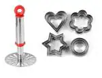 Stainless Steel Pav Bhaji Masher With Cookie Cutter Stainless Steel Cookie Cutter with 4Shape and Multicolour, Pack of 2