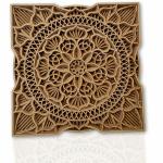 Gloridec Wooden 3D Laser Cut Decorative Mandala Wall Decor | Decorative Multi Layered Rectangle Mandala Wall Art, Living Room Wall Hanging (Gldc Square Mandala) (24