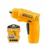 INGCO Lithium-Ion Cordless Screwdriver, Powered Screwdriver LED Rechargeable Handy Drill Screwdriver with 11 pc Accessories, 1pcs Magnetic Bit Holder
