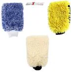 AllExtreme Double-Sided Microfiber Car Washing Mitt Reusable Duster Glove for Wet,Dry Applications (Set of 3)