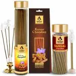 The Aroma Factory Agarbatti for Pooja, Incense Sticks, Charcoal Free & Low Smoke Agarbatti with Essential Oils & Natural Fragrance Kesar Chandan Agrbatti,Packet & Dhoop batti