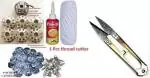 ARY&ASY 20 transparent buttons,20 dress/blouse hooks, 6 pcs bobbin,1 bobbin case,1 machine oil 1 pcs thread cutter & 3 meter nada