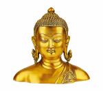 Kartique Antique Brass Buddha Bust Statue 6.5 Inch Small