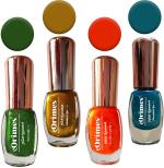 Orimes Nail Polish with Stunning Forest, Golden, Orange, Top Coat Color Green, Golden, Orange, Transparent (Pack of 4)