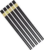 SCENTY Chopsticks 5 Pairs FIXLOGICS Metal Chopsticks 23 cm Long Alloy Reusable Chop Sticks for Noodles Sushi Hotpot Square Grip to Hold Food Perfectly Lightweight (5 Pair)