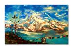 Tamatina Multicolor Religious Kailash Parvat Shivas God Modern Art Canvas Painting - 13X9 Inch