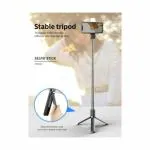 BOPUD R1s Bluetooth Selfie Sticks with Remote and Selfie Light, 3-in-1 Multifunctional Selfie Stick Tripod Stand Mobile Stand Compatible with All Phones (Black) .