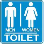 Asmi Collections 17 cm Men Women Toilet Restroom Sign Self Adhesive Sticker (Pack of 1) | Wall Sticker | waterproof wall sticker