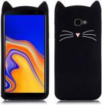 UNILORD Samsung J7 Max Black Rubber Screen Protector 3D Cat Kitty Girls Back Case Cover