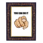 Hawai Motivational Quote You Can Do It Photo with Synthetic Wood Frame for Home, Office, Café and Restaurant Décor | Size- 36x26x2cm | SFDI00618_BLK