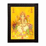 Hawai Gold Plated Lord Ganesha Photo frame for Worship Use 36x26cm SFDI157BLKFRM