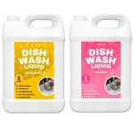 FLISKO Dishwash Liquid Gel Yellow 5L & Pink 5L Organic, Biodegradable, Eco-Friendly, Herbal | Tough On Grease, No Residue