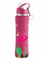 NIRLON Flip Bot Stainless Steel Rubber Finish Water Bottle with Straw Lid for Fridge, School,Gym,Home,Office,Boys, Girls, Kids, Leak Proof(UV Printed Bottle|Phoebe|Sipper Cap)