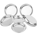 LIMETRO STEEL Stainless Steel Heavy Gauge Pack of 6 Halva Plates / Breakfast Plates / Serving Plates ( Diameter : 17 cm, 6 Pieces) Quarter Plate (Pack of 6)