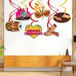 Zyozique Mehndi Ceremony Decorations Set | Wedding Mehndi Ceremony Theme Swirls For Decorations - Haldi Swirls for Home Decorations (Pack Of 6)