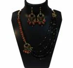 JAYA VISION ENTERPRISES Gemstone Garnet Chips & Rudraksha beads Necklace