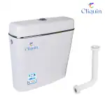 Cliquin CS-102 Pristine Flushing Cistern Complete Set Center Top Push Button Dual Flush Tank (White 8 L)