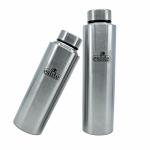 Eslite Stainless Steel Water Bottle Flask, Kitchen Accessories Items With Single Walled Insulation Leak Proof Lid BPA Free Rust Free Thermos, Set Of 2 Bottles, 3 Months Warranty (1 Litre & 750 ML)