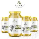 Mecori Organic Pure desi Cow Ghee 1 Liter(Pack Of 4) | Lab Tested | Perfect Aroma & Danedar Ghee | No Added Color and Preservatives, No Added Fragrance |Vedic Ghee | Ghee Bilona Method | Desi cow ghee | Organic Ghee | 1000 ml Glass Jar(Pack Of 4).