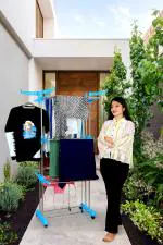 LOOT-LEY Clothes Drying Racks, 3 Tier Collapsible Rolling Dryer Clothes Hanger Rack Rail Stand with Side Wings, Stainless Steel Clothes Airer for Laundry, Sky Blue, [Made in India] 2 Year Manufacturer Warrnty