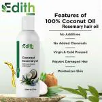 Edith Naturals Coconut Rosemary Oil Nourishment For 2X Hair Fall Reduction &Amp; Hair Hair Oil (200 Ml)