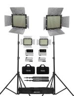 Osaka Bi-Color Dimmable LED Video Light OS 576 Slim for All DSLR Cameras Video Cameras YouTube Video Shooting 2 Pc Combo kit: 2 AC/DC Adapter; 2 Light Stand 9 Feet; 2 LED Bag; 1 Stand Bag