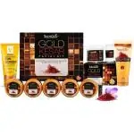 NutriGlow Gold Kesar Facial Kit For Men and Women (260 gm), Bleach Cream (43 gm), Facial Cleanser (65 ml) For Instant Glowing Skin, and Sunscreen SPF 50 PA+++ For Sun Protection(100ml) (Pack of 4)