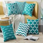 SWHF Soft Decorative Printed Velvet Cushion Cover Set of 6 (16 inch x 16 inch or 40 cm x 40 cm)