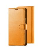 ClickCase Vintage Series For Poco F4 5G Mustard Faux Leather Mobile Wallet Flip Cover