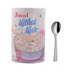 Amul Mithai Mate 400Gm Can (Pack of 2) + Stainless Spoon
