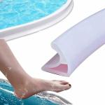 Metreno 1 Meter Water Stopper for Kitchen Sink Slab Corner and Bathroom Floor Threshold Water Dam Barrier Silicone Strip for Shower Floor Tiles Water Stopper Tapes with Glue(White)