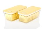 Wareex Airtight Fridge Storage Container with Removable Plate and Lid 1100 ml (Pack of 2,Yellow)
