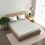 Naksh 210 TC White Satin Striped Single Bedsheet (54