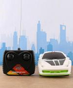 KiddyBuddy - Baby's Little World 4 Function DriftKing Remote Control Car with Lights - White