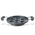 Prestige Omega Select Plus Teflon Coating Residue-free Cooking Round Base 7 Pits Paniyarakkal 20 cm (Black)