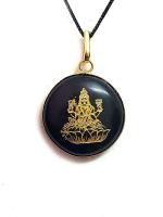 Astroghar Natural Black Tourmaline Alloy Metal Black Pendant Locket For Men And Women