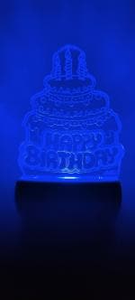 Omniverse Happy Birthday Cake Fancy Multicolor Night Lamp