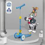 NHR Tom & Jerry Smart Kick Scooter with 3 Level Adjustable Height, Foldable Scooter for Kids, Scooty, Kids Scooter 3 Years+, Scooter for Kids, Skating Cycle, Road Runner, Kick Scooter, Kids Scooty, Birthday Gift- Blue (Weight Capacity Up To 45 Kg)
