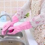 Whinsy Thickening Inner Cotton Lining, Elbow Length, Pvc Kitchen Dish Washing Cleaning Gloves For Winters 1 Piece