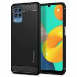 Spigen Rugged Armor Matte Black Thermoplastic Polyurethane Back Cover Case Compatible with Samsung Galaxy M32 20 x 10 x 1.5 cm